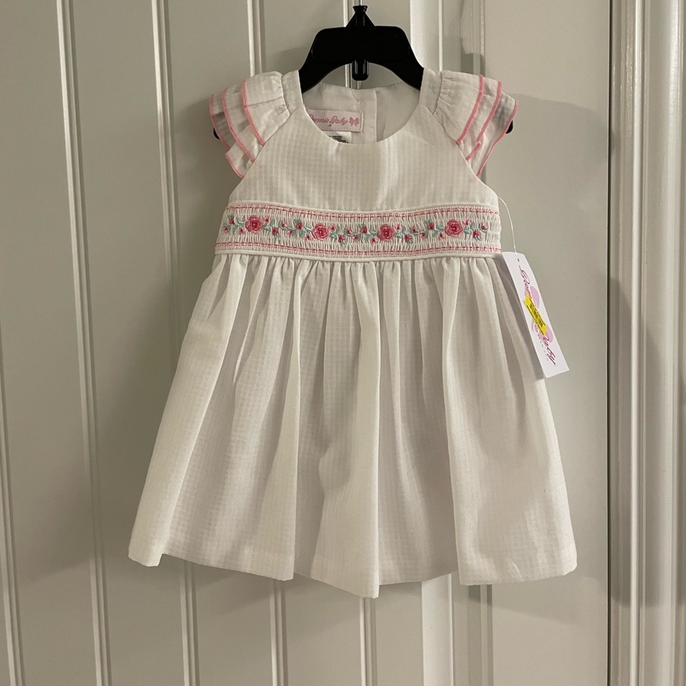 NWT Bonnie Baby 12 month smocked dress